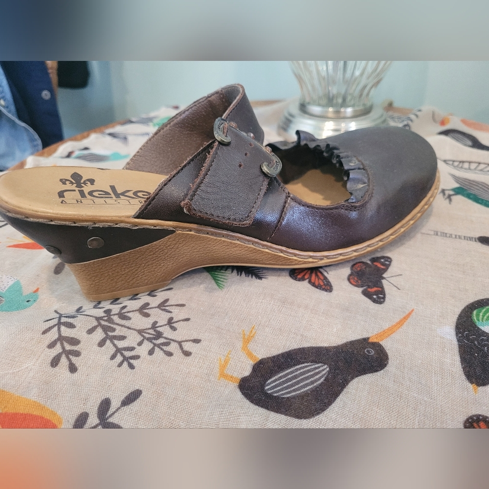 Rieker Brown Mules Comfortable Slip-On Clogs